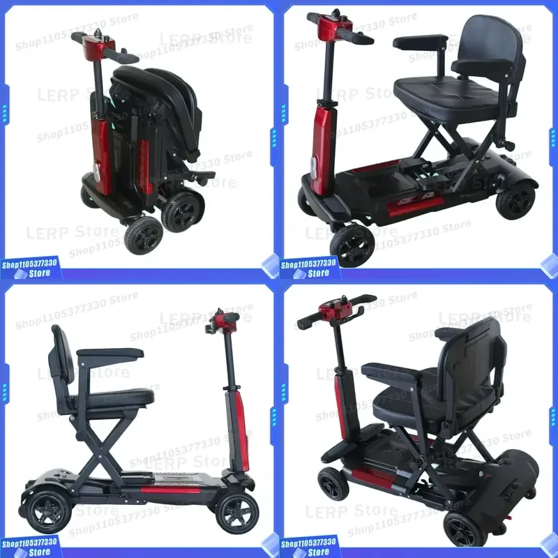 Фото Автоматически складывающийся скутер MOYATEC X-12 для пожилых людей - легкий, с литиевой батареей 24В, регулируемая скорость 7 км/ч, грузоподъемность 120 кг. №1