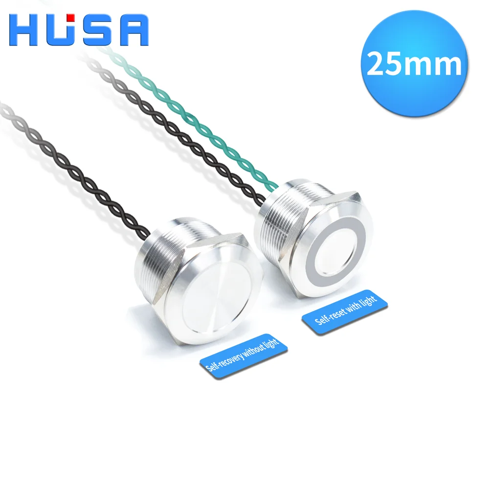 

12/16/19/22/25/30 мм металлический пьезоэлектрический керамический переключатель самоблокирующийся водонепроницаемый сенсорный переключатель давления HUSA