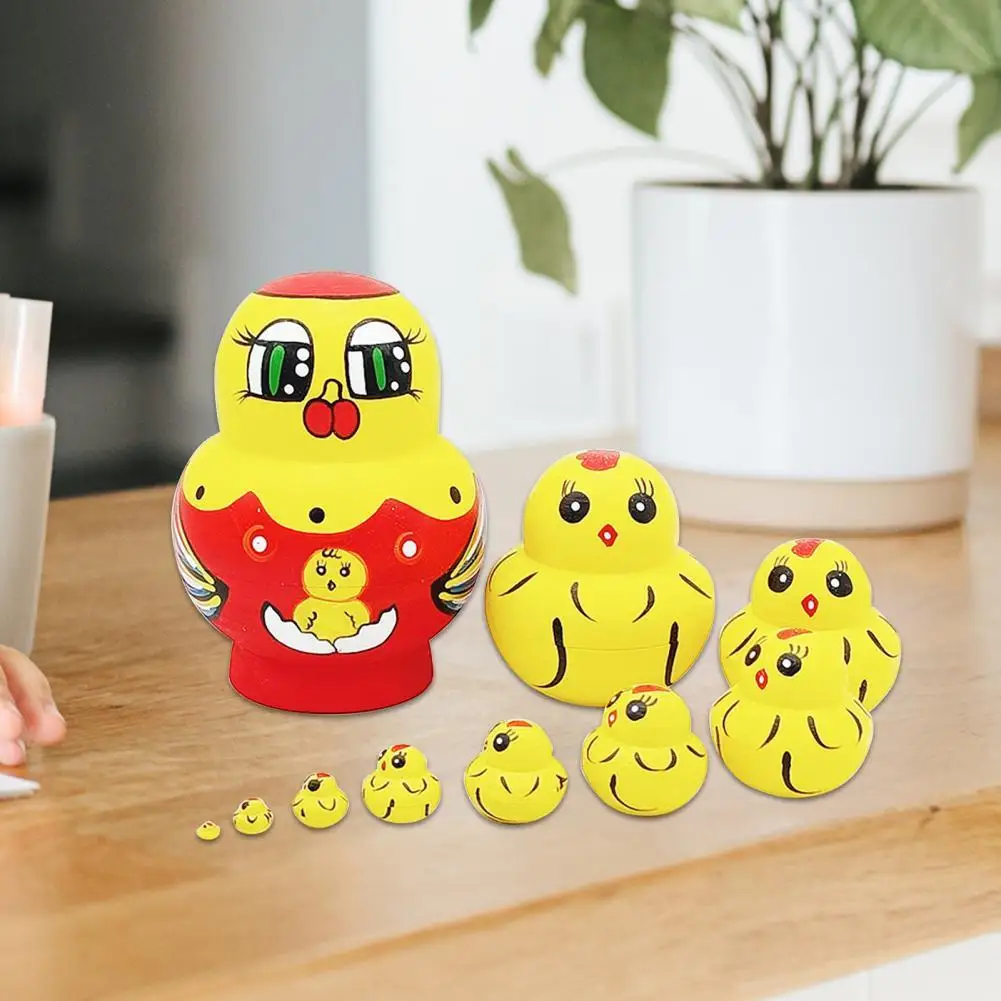 

1 Set Creative Cute Chick Matrioska Toy Russian Matrioska Toy Painted Funny