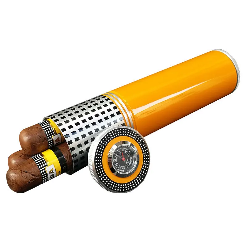 

Case With Box Tube Cigar Humidifier Mini Cigar Hygrometer Cigar Storage Holder Tube Cigar Jar Tube Moisturizing Humidor Tobacco