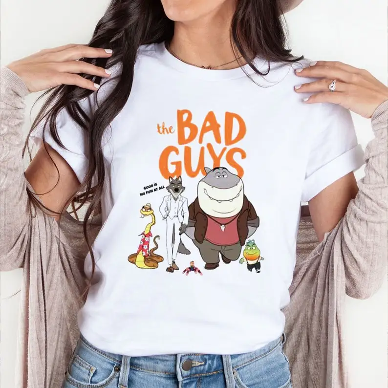 

The Bad Guys 2022 Film Movie Shirt The Bad Guys Shirt The Bad Guys Cartoon shirt Book Bad Shark Guys Bad Wolf T shirt