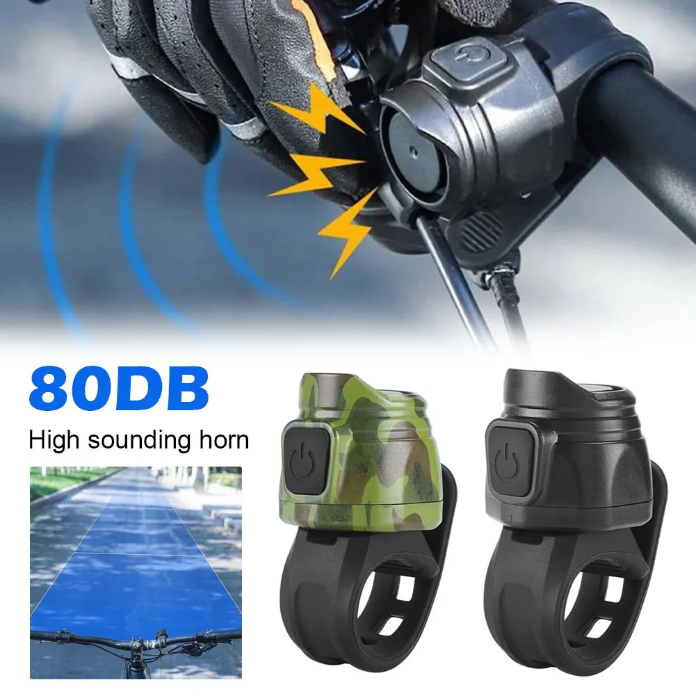 

80dB Bicycle Electric Bell USB Charging MTB Road Bike Ring Sound Warning Electric Bell Horn For 22~31.8mm Handlebar Bike Bell