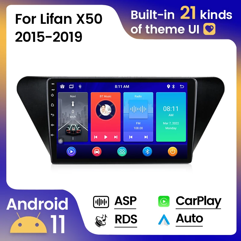 

9 inch 8G+128G For Lifan X50 2015-2019 Car Radio Car video players CarPlay Android Auto GPS No 2 din 2din DVD SWC WIFI DSP
