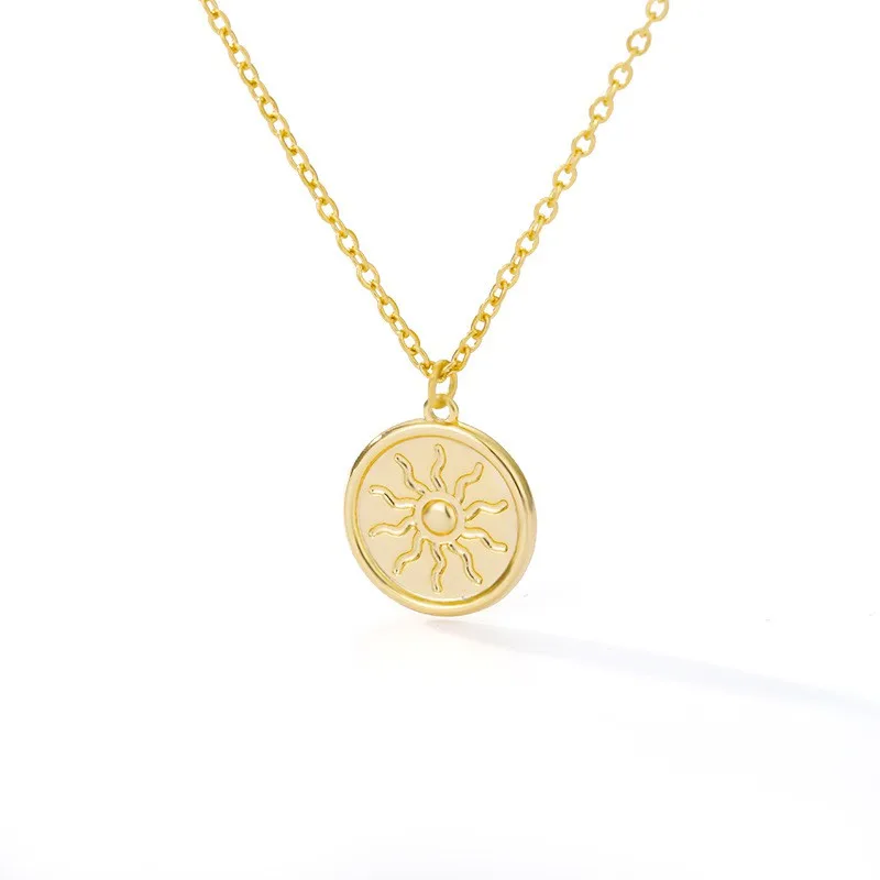 

Женское позолоченное ожерелье с подвеской в виде монеты