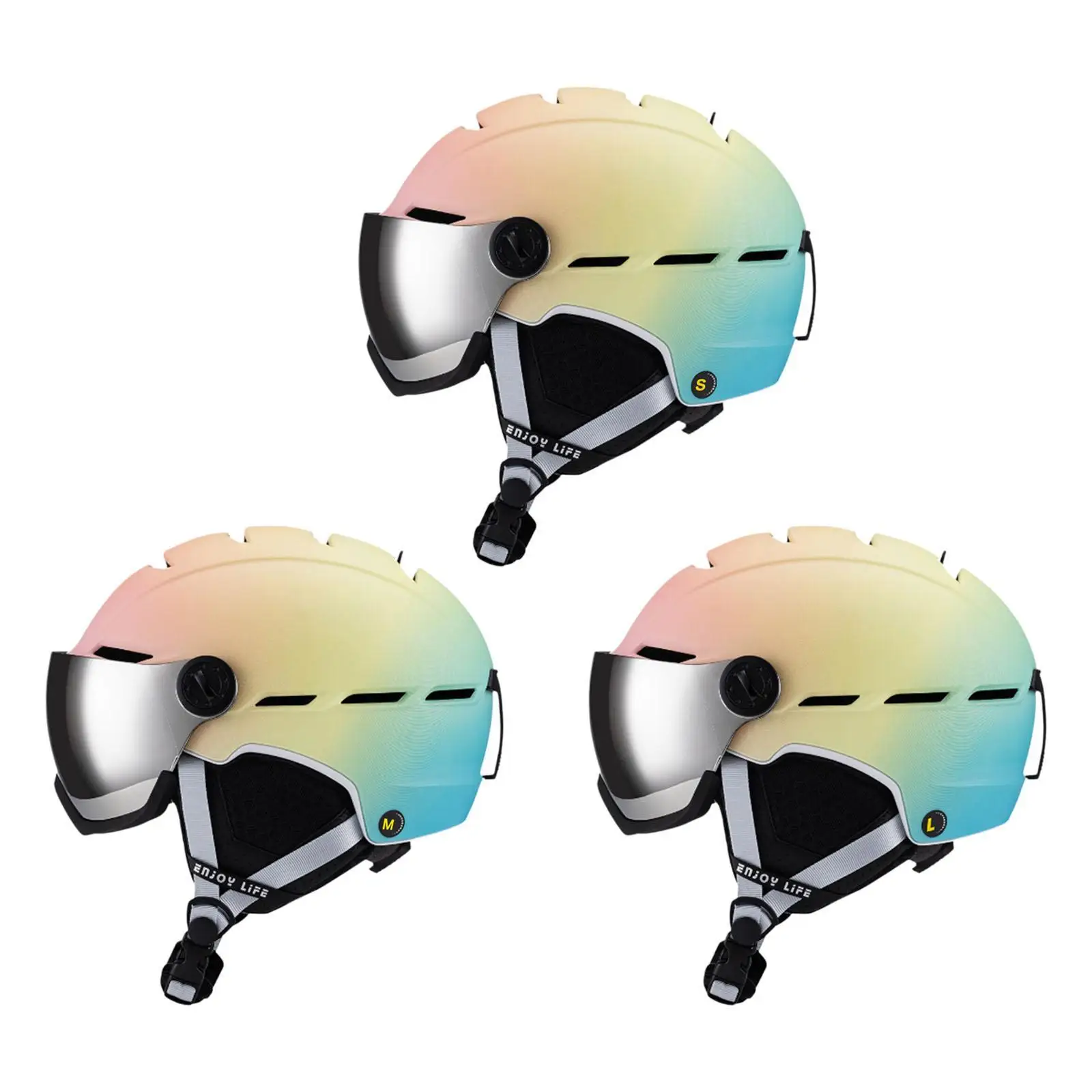 Набор лыжных шлемов и очков регулируемый зимний шлем удобный портативный