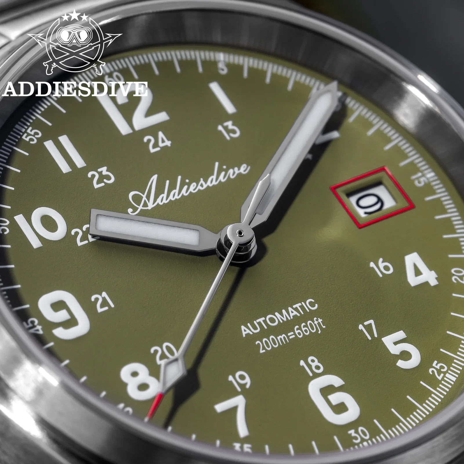 Мужские часы ADDIESDIVE новинка сапфировое стекло с AR-покрытием 200 м подводные из