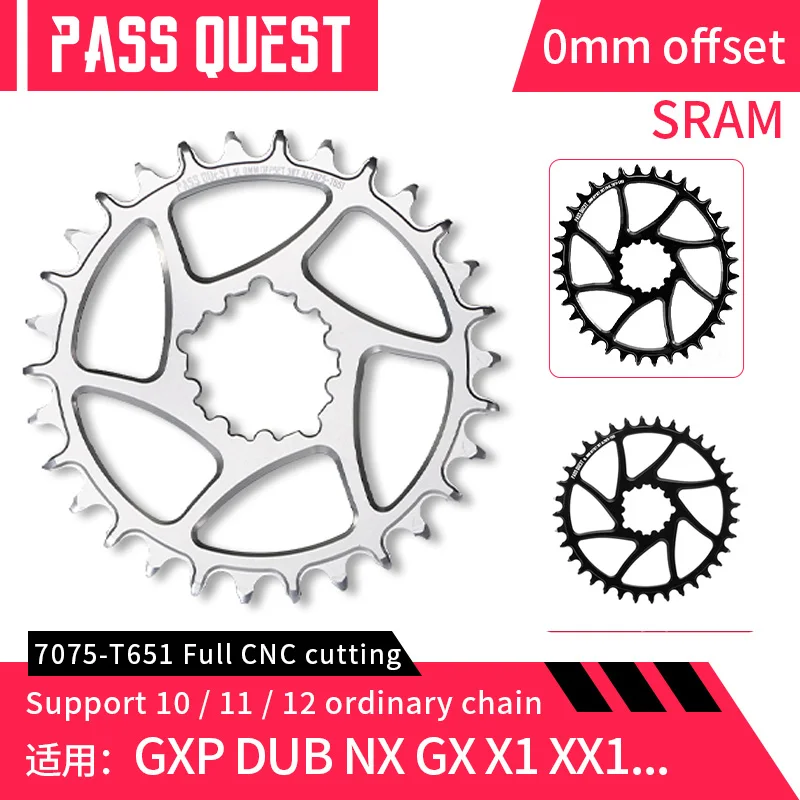 

PASS QUEST 0 мм офсетная магнитола 28/30/32/34/36/38T, цепное колесо для SRAM Boost Eagle GXP GX NX SX XX1 X0 X1 X01 X9 Кривошип