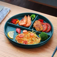 kitchen utensils food plates compartment round plastic dinner plates dinnerware dining plate dishes cake salad ustensiles plats