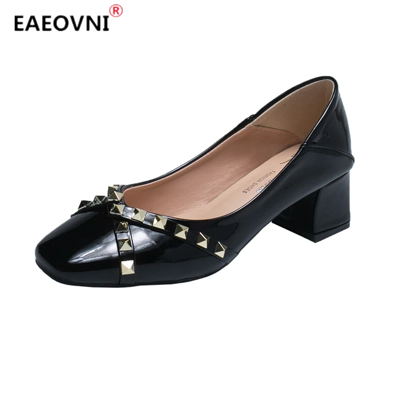 Туфли женские кожаные блестящие на высоком каблуке 5 см Размеры 35-43 |