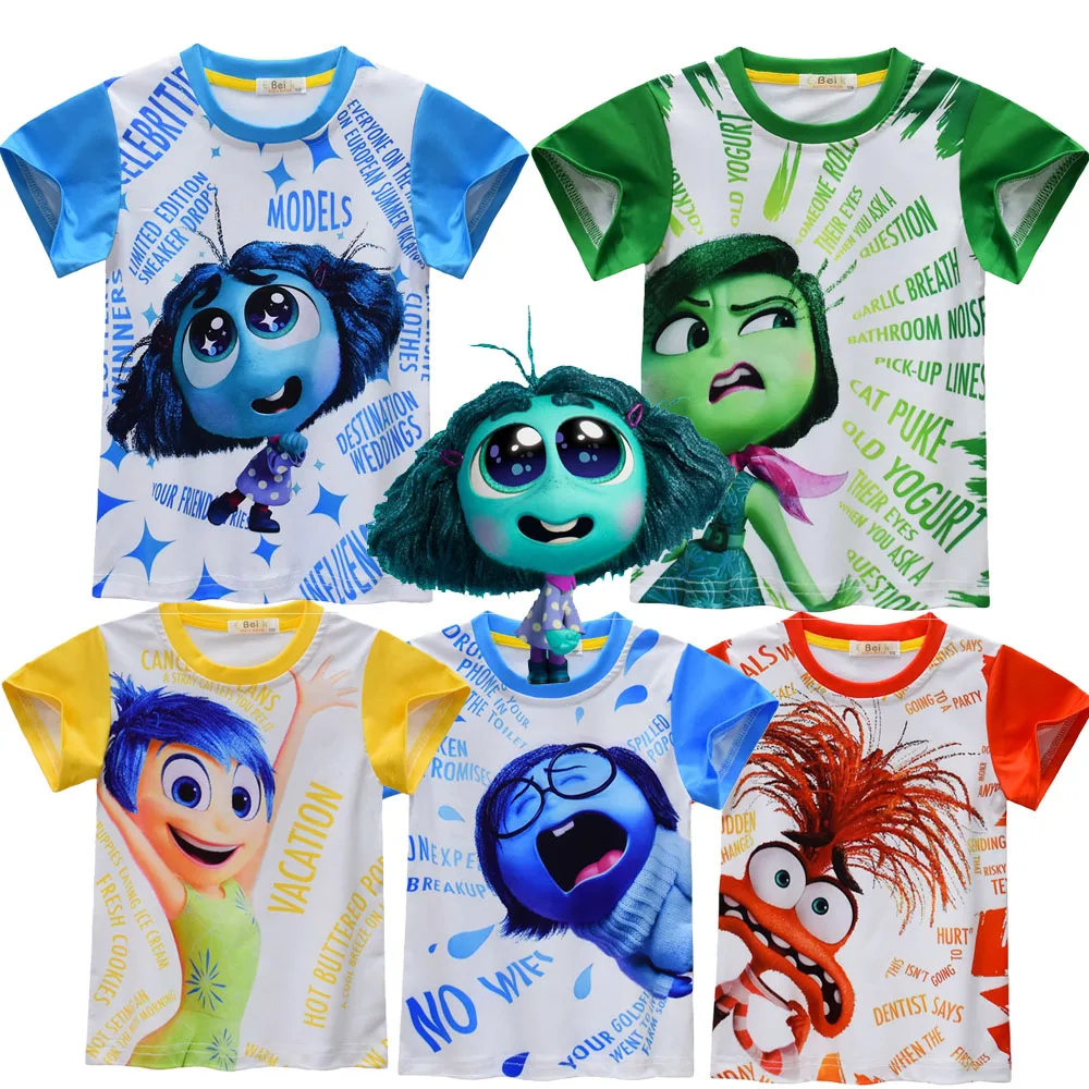 Новый детский костюм с героями фильма внутри и снаружи милая футболка мультяшным