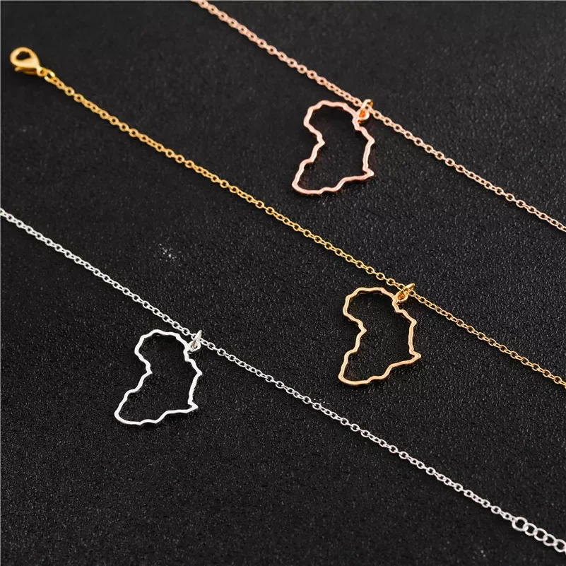 

Map Necklace Dainty Hollow Gold Silver Color Map Pendant Motherland Map Choker Clavicle Chain Necklaces For Women Girls