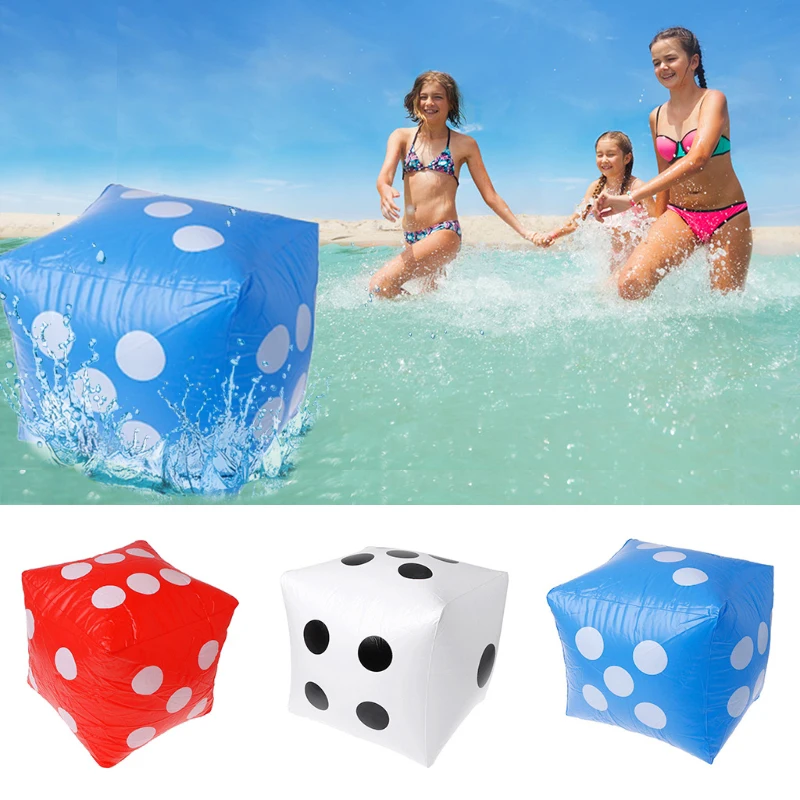 

Inflatable Large Cube Dice Blow-Up Cube Big Dice Toy Stage Prop Group Game Tools Casino Poker Party Decorations Water Beach Toys