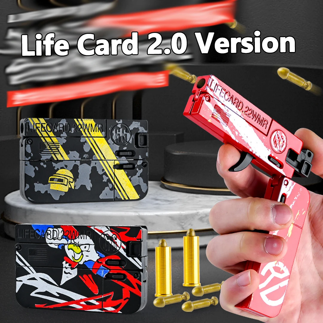 

Забавная игра жизнь автомобиль из сплава мягкая пуля пистолет складная детская игра Металлическая карточка пистолет игрушка для мальчиков