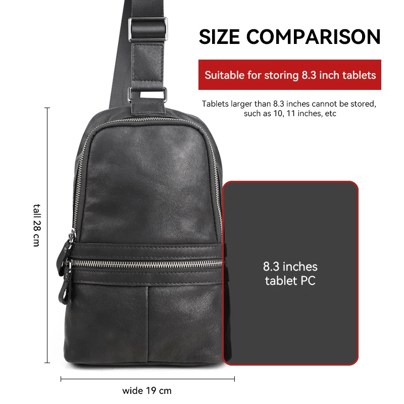 Модная нагрудная сумка через плечо из натуральной кожи мужские спортивные