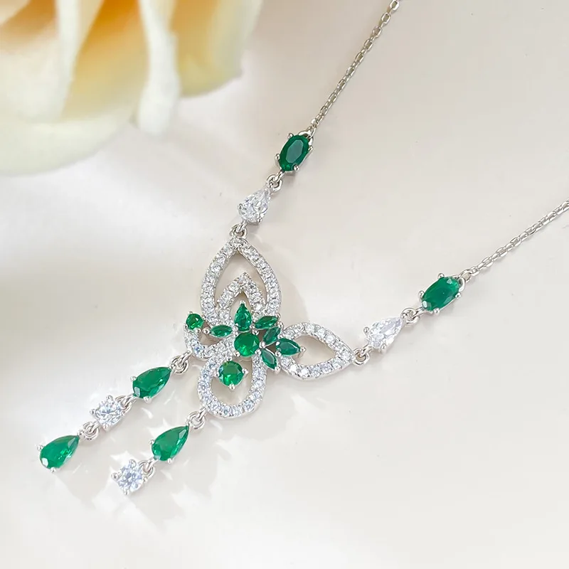 

Женское Ожерелье с бабочкой и кисточкой, серебро 2023 пробы