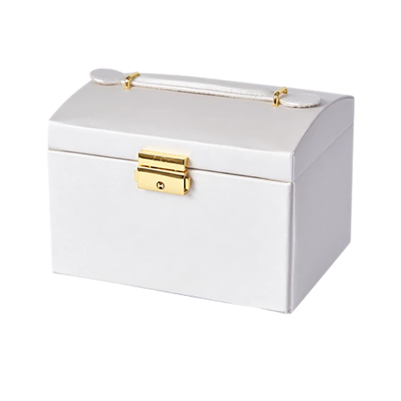 

Organizer With Mirror Small Display Storage Case For Rings, Bracelets, Earrings,Gifts For Teenage Girls Women Pink