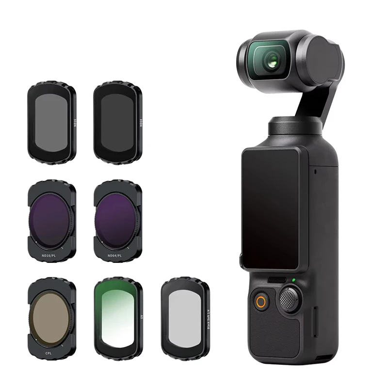 Фото Комплект магнитных УФ-фильтров для DJI OSMO POKET 3/4: УФ, CPL, ND8/16/32, NDPL, черный мягкий фильтр, набор для объектива камеры, аксессуары для дронов №3