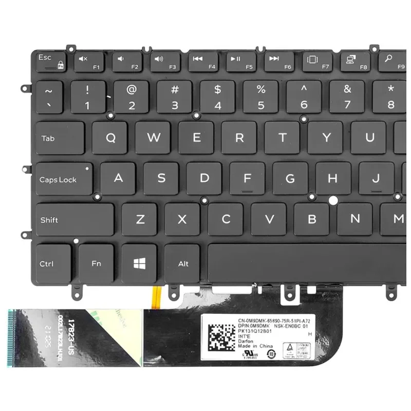 Клавиатура для ноутбука Dell XPS 13 9380 9370 7390 с подсветкой
