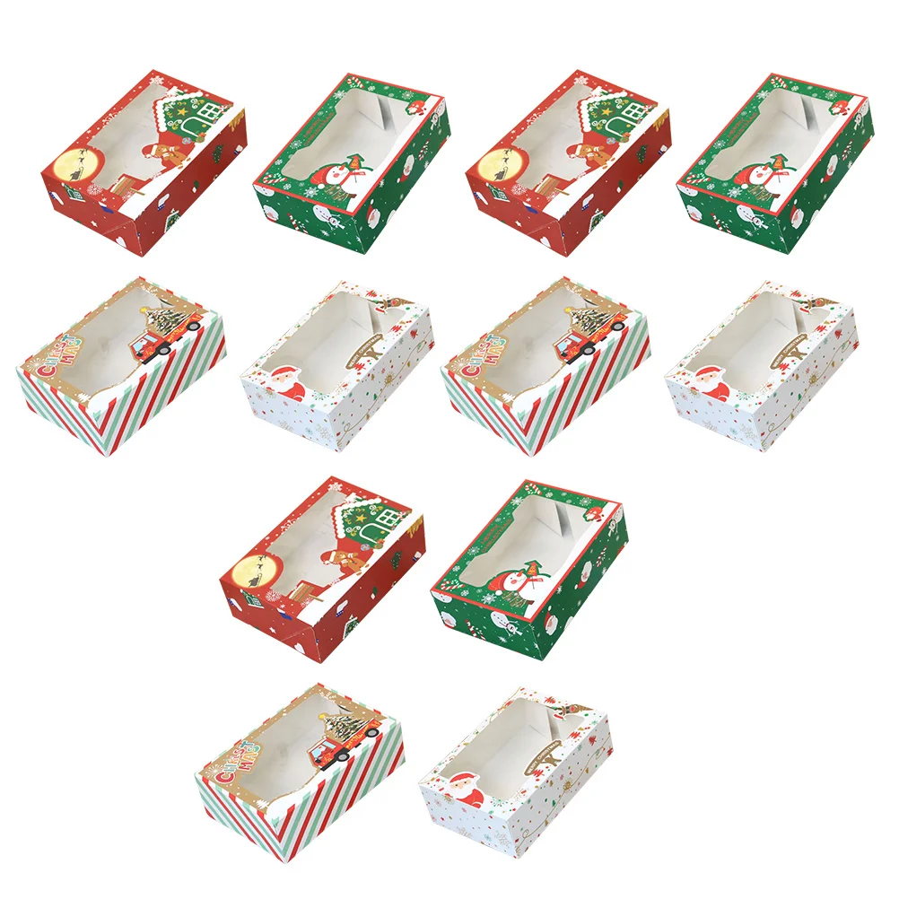 

Box Christmas Boxes Paper Gift Bakery Holiday Favor Treat Biscuit Cardboardchocolate Present Kraft Goodiecookie Cardstock Candy