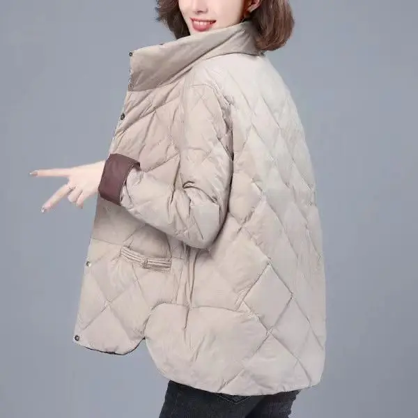 

Winter Jacket Women Fashion Warm Thick Solid Short Style Cotton Padded Parkas Coat Single Breasted Winter Clothes Women Q635