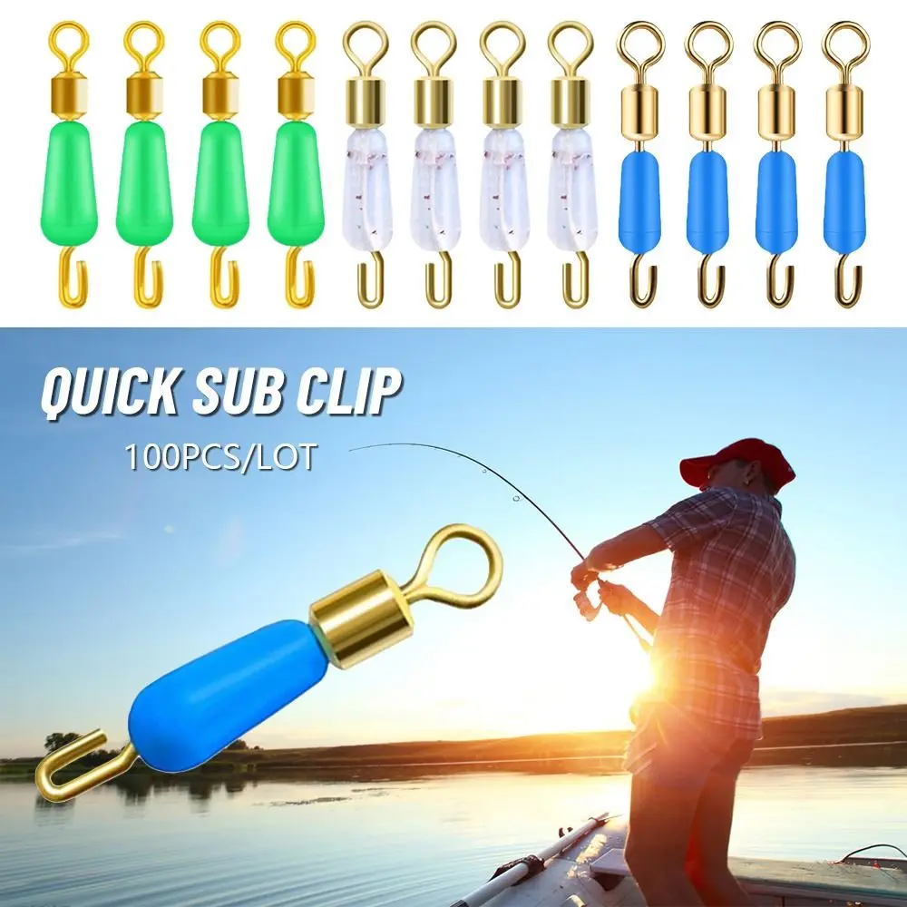 

100Pcs/lot 8 Word Ring Fishing Rolling Connector Swivels Snap Line Clip Ring Fast Fast Link Fishing Snap Tackle Accessories