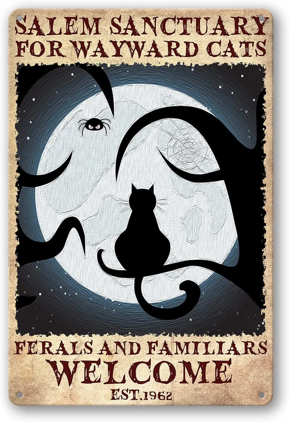 Заповедник Салем для Wayward плакат с кошкой жестяной знак винтажные знаки для стены бара дома паба художественное украшение 8x12 дюймов