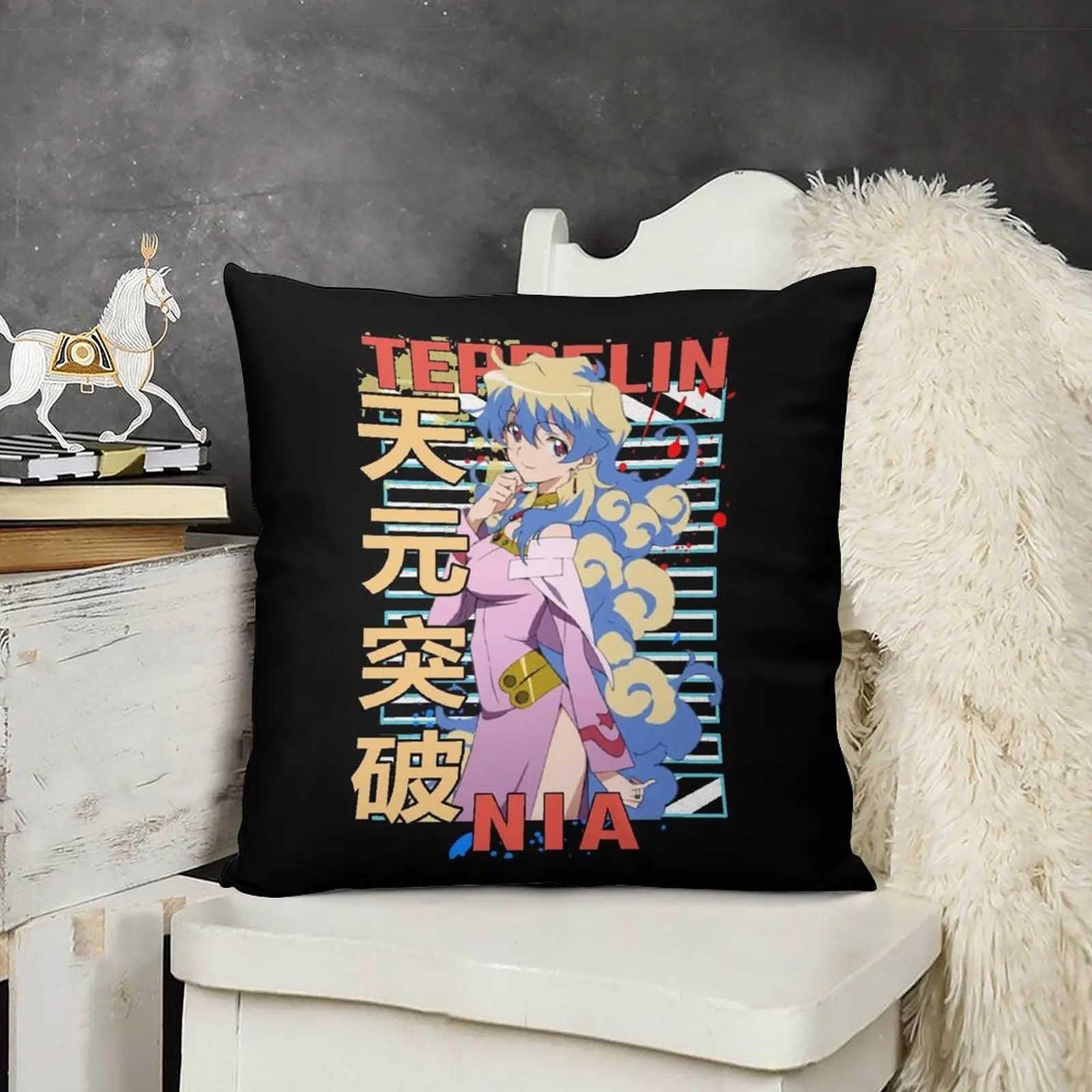 Декоративная подушка с аниме рисунком Nia Teppelin Gurren Lagann рождественские наволочки