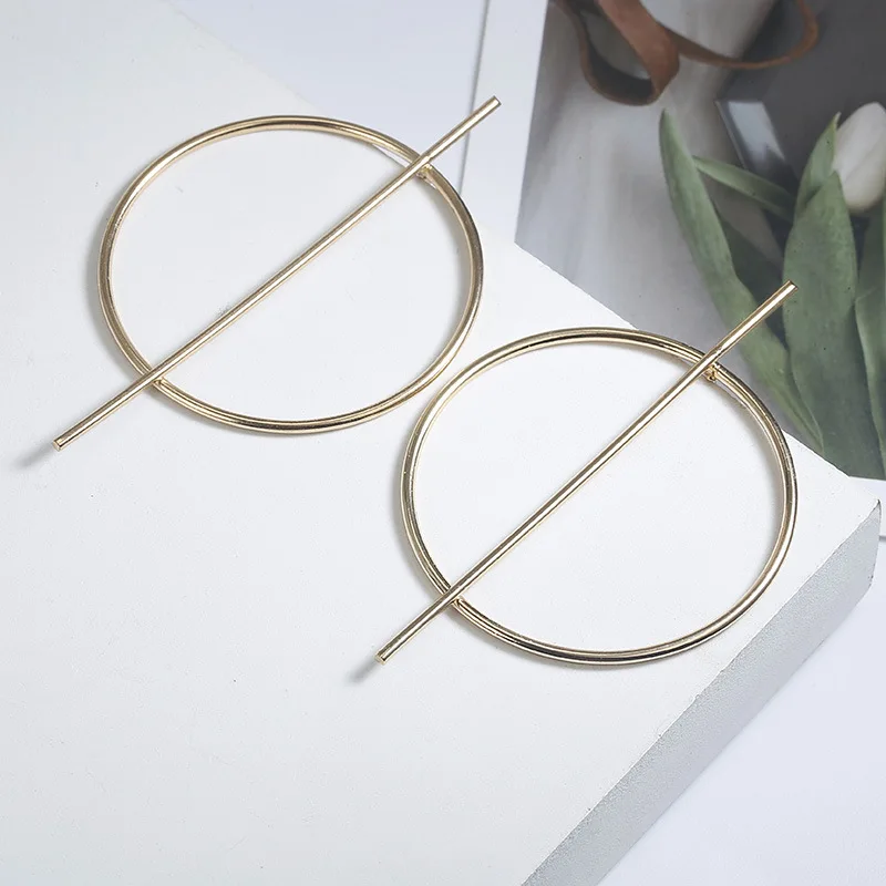 Personality Geometry Big Circle Earrings for Women Punk Exaggerated Gold Color Silver Color  Glamour Fashion Earrings Jewelry