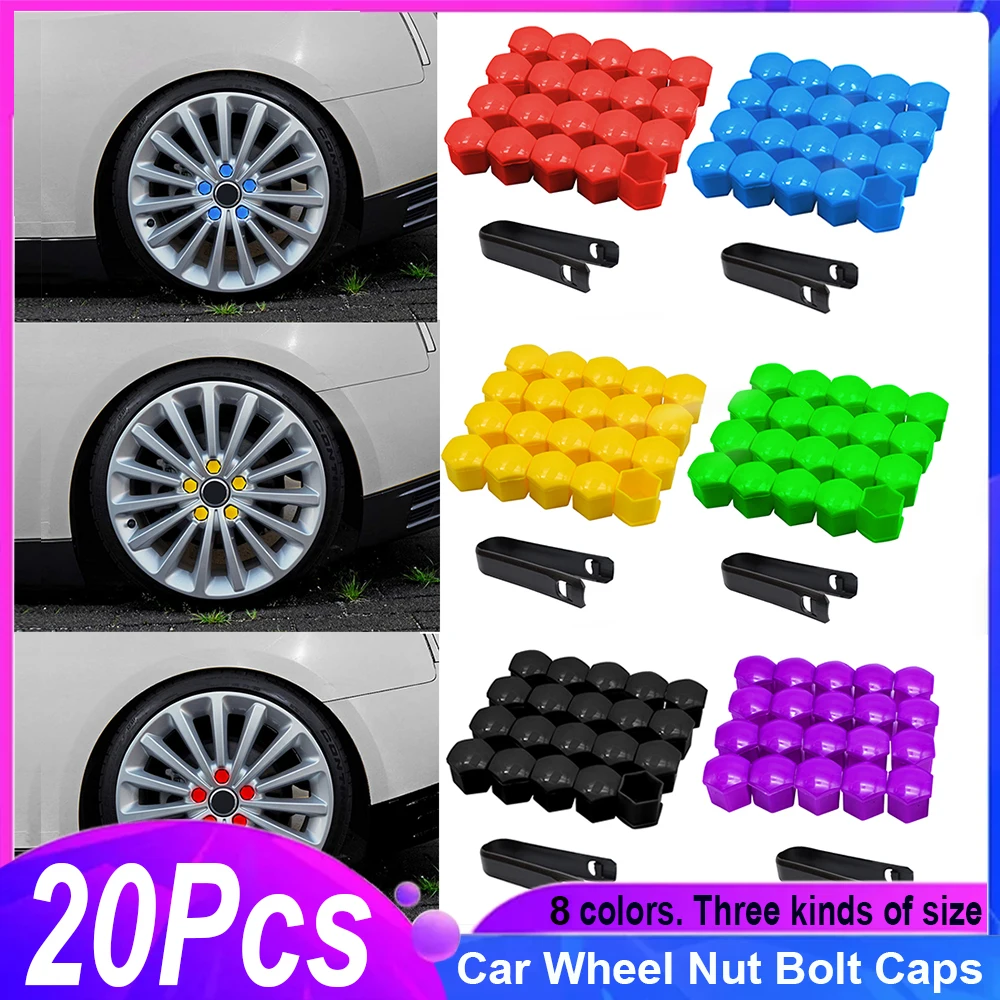 

20pcs 17mm 19mm 21mm Auto Hub Screw Cover Wheel Nut Bolt Head Cover Cap Protective Bolt Caps Car Exterior Decoration Accessories