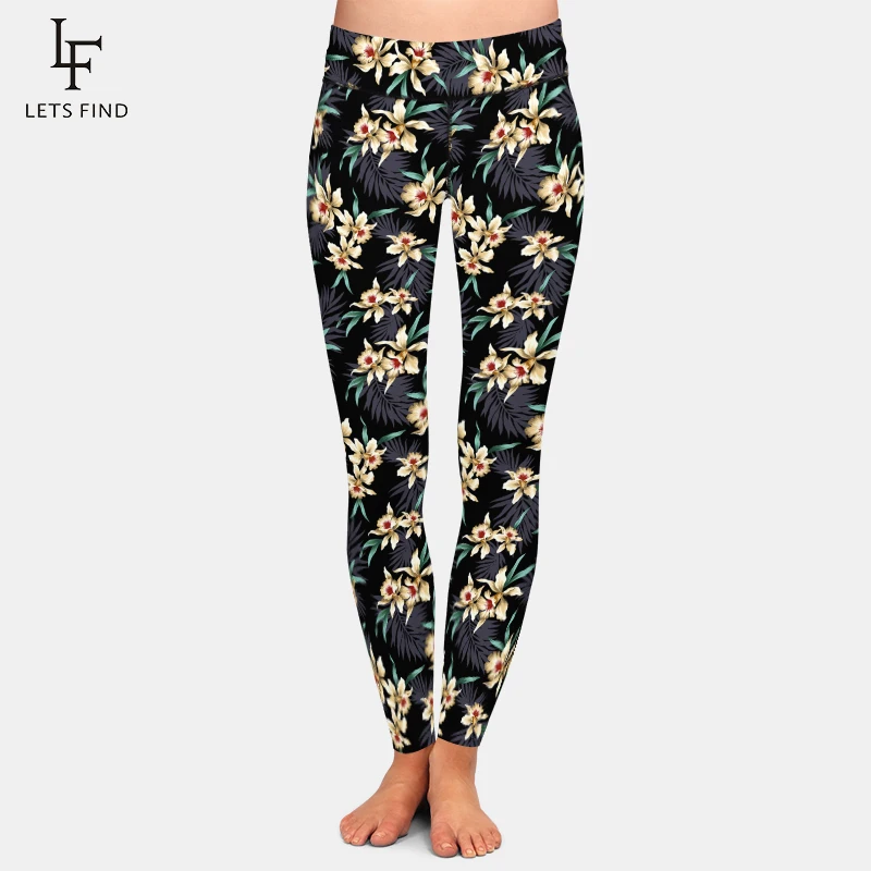 LETSFIND Female Warm Pants Workout Fitness Legging High Waist 3D Flowers Digital Printing  Women Trousers