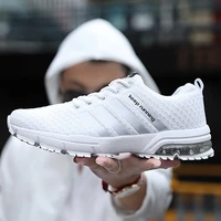 breathable mens running shoes air cushion comfortable lightweight mesh male walking footwears with four bars lace up