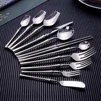 stainless steel tableware cutlery set forks knives dessert forks knives spoons chopstick set silver dinnerware set