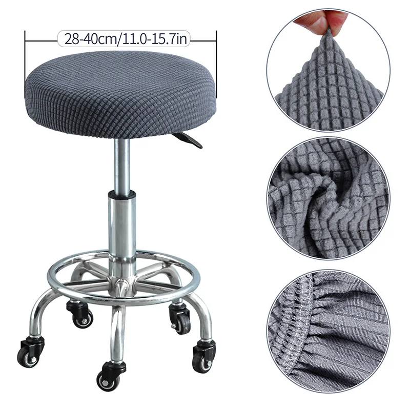 Bar Stool Covers Polar Fleece Seat Case Round Chair Cushion Slipcover for Home Dentist Hair Salon Restaurant Office Protector images - 6