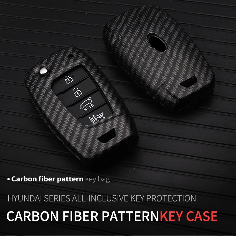 

ABS+TPU Carbon Fiber Car Key Bag Case For Hyundai Elantra Celesta Accessories