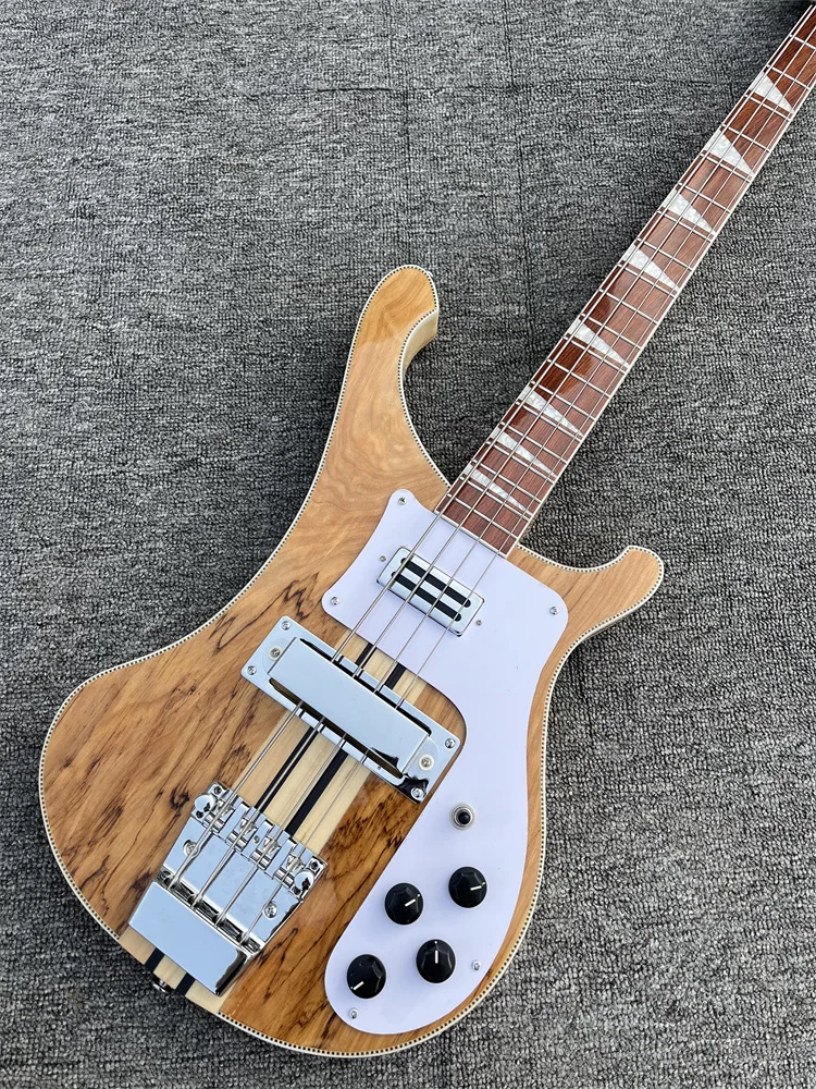 

Electric Ricken Bass Guitar 4 String Rosewood Fingerboard Maple Neck White Pickguard Natural Gloss Finish Fast Shipping