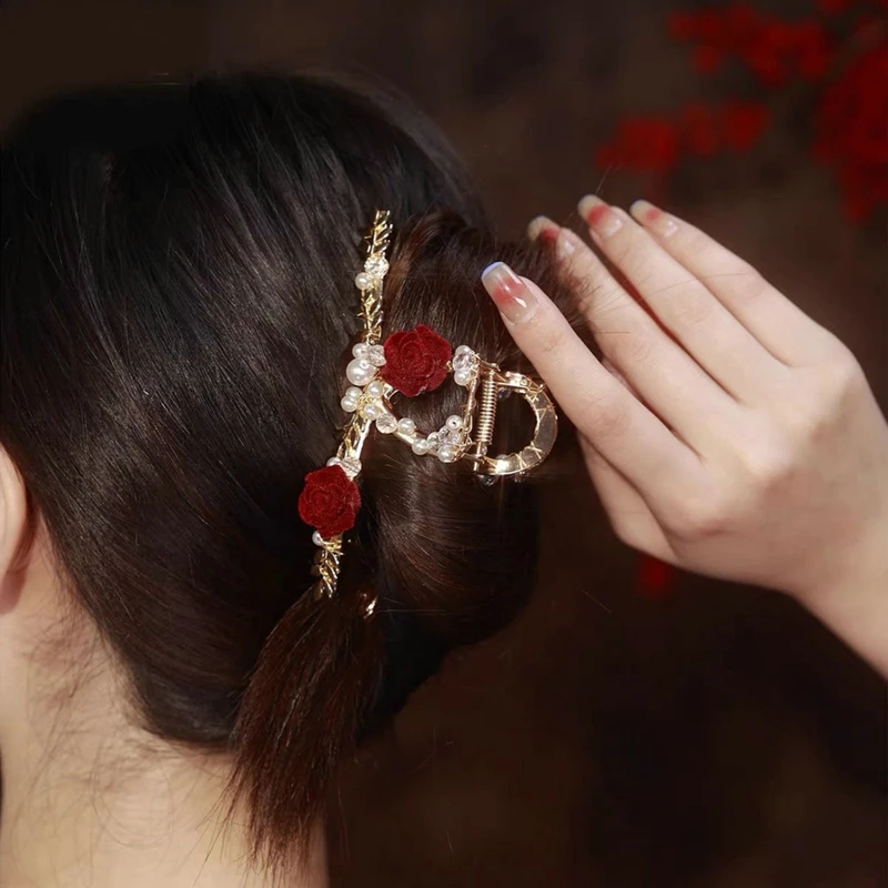 Китайские традиционные зажимы для волос ручной работы с цветами из сплава