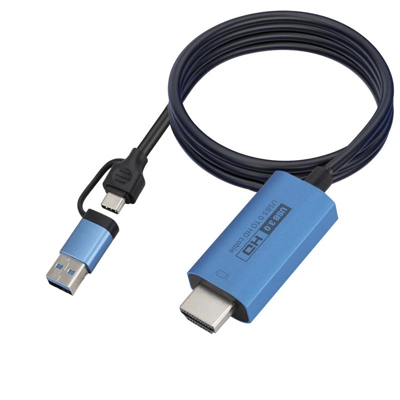 

1 Piece Adapter Cable For Phone To TV, Type C/Micro-USB To HDMI-Compatible Adapter USB To HDMI Conversion Cable Plastic