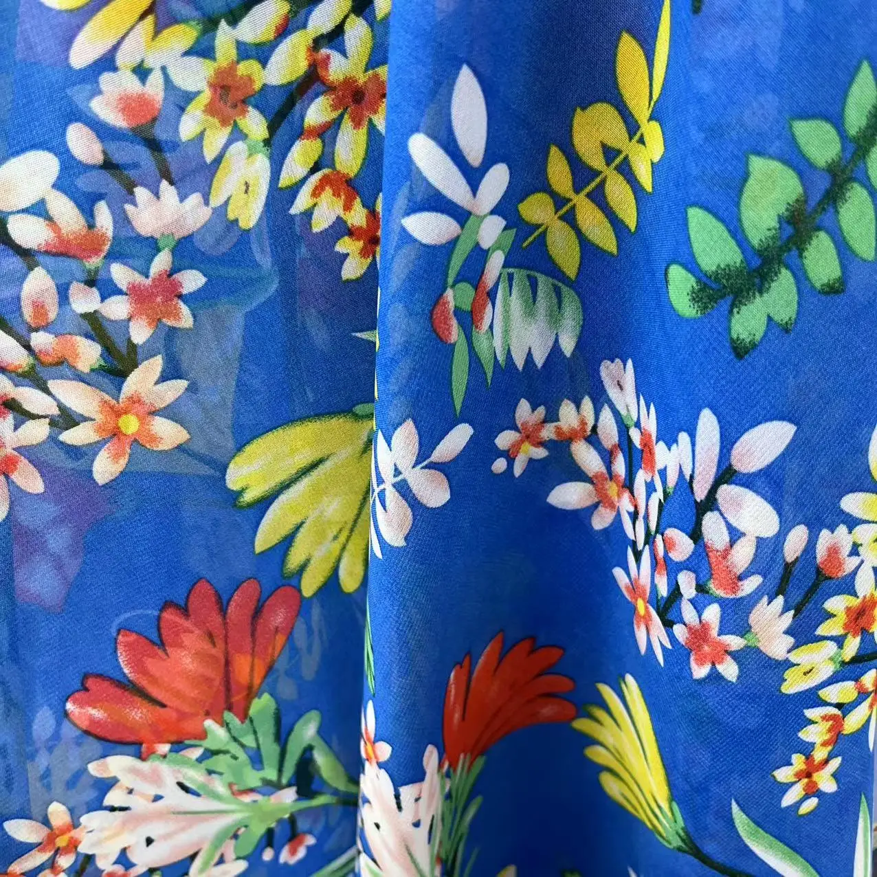 Elegant Soft Translucent Beautiful Flowers Printing Chiffon Fabric For Silk Scarves Women Summer Sheer Dress Skirt Mesh Veil images - 6