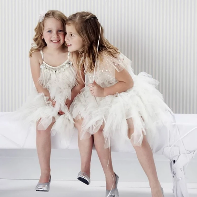 Summer New Girls Princess Dress 3-8 Years Kids Birthday Evening Party Tassel Fluffy Dresses Holiday Tulle Casual Clothes |