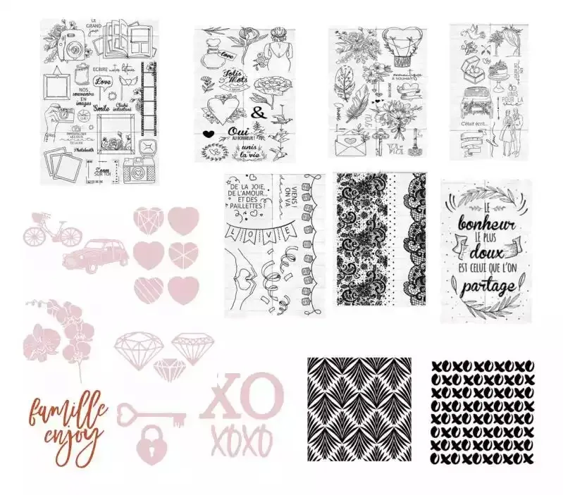 

Love Key Masonry Bicycle Metal Cutting Dies Stamps Scrapbook Diary Secoration Embossing Stencil Template Diy Greeting Card