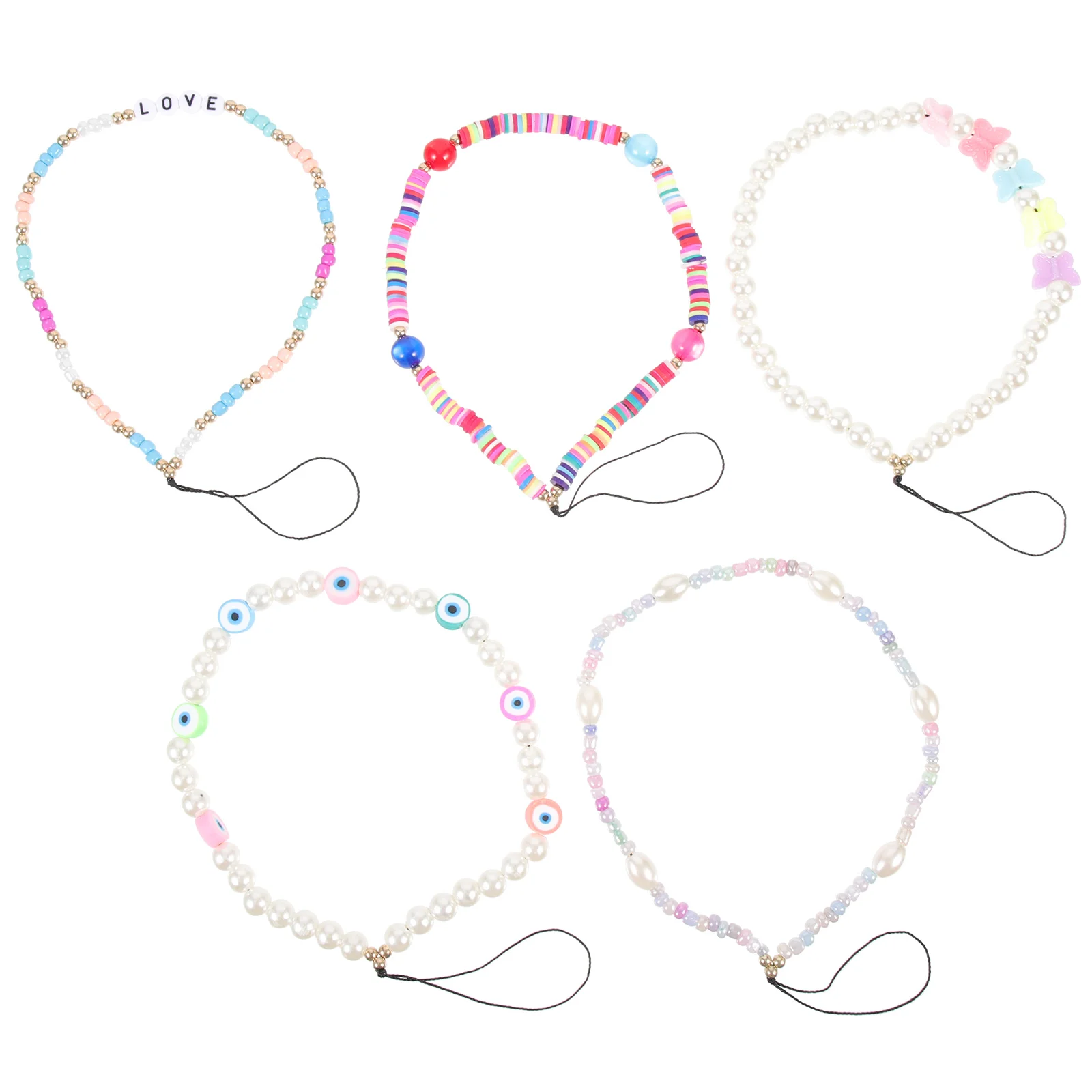 

Beaded Wrist Lanyard Hanging Mobile Strap Rope Charm Key Pearl Lanyards Decor Camera Chains Straps Decors Charms Diy Ropes Eye