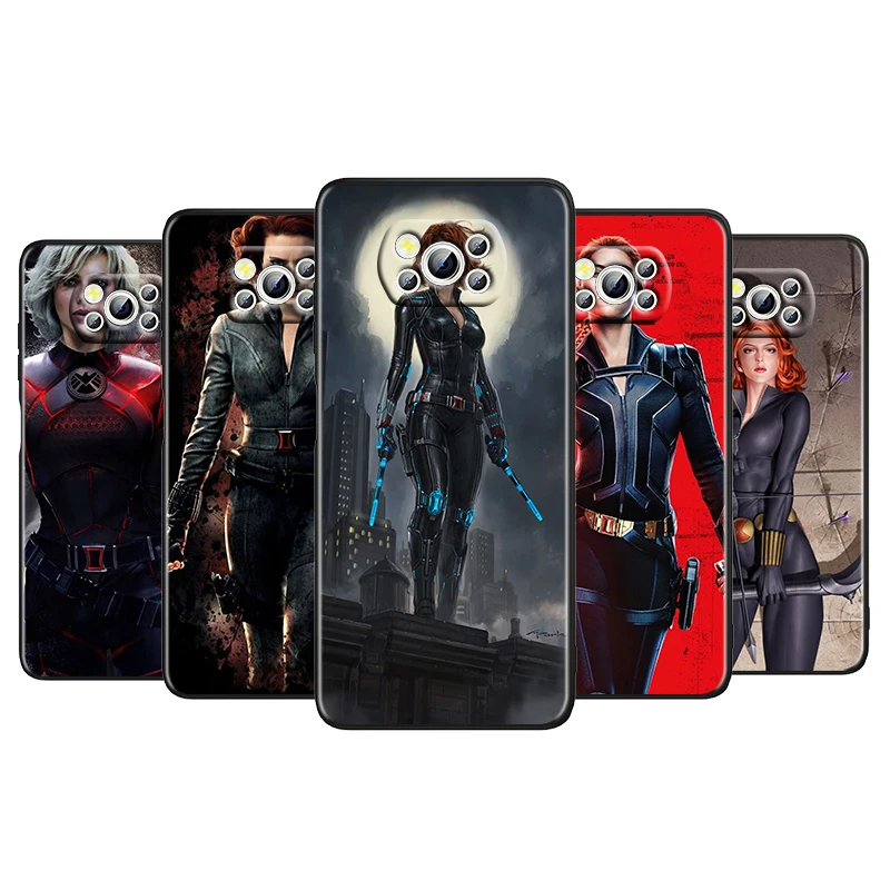 

Avengers The Black Widow For Xiaomi Poco M4 X3 F3 GT NFC M3 C3 M2 F2 F1 X2 Pro Mi Mix3 Soft Silicone Black Phone Case Cover Capa