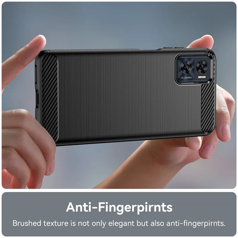 For Motorola Moto E22 Case Moto E22 Cover 6.5 Inch Carbon Fiber Shockproof Silicone Bumper For Moto E22 E22i E20 E30 E32 E32s