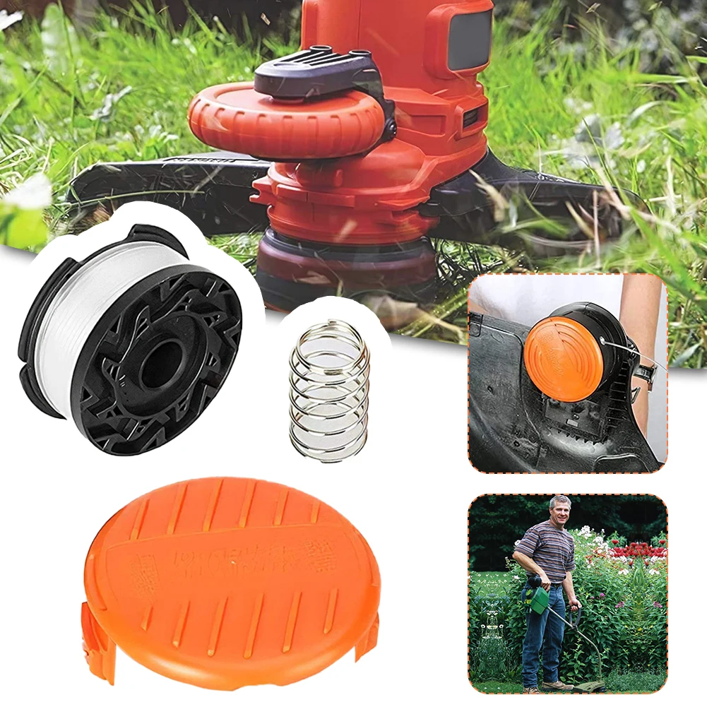 Nylon 9.144 M String Trimmer Line Spool Replacement Spool Cap Cover Black Decker GH400 GH500 GH600 GH900 ST6600 ST7700 And More