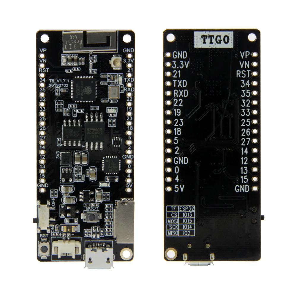 

TTGO T8 V1.7.1 ESP32 8 Мб PSRAM TF карта 3D антенна WiFi и Bluetooth