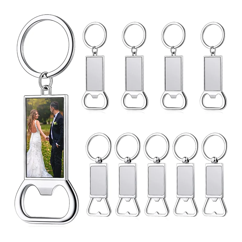 

10Pcs Sublimation Keychain Blanks - Sublimation Keychain Case or Metal Sublimation Bottle Opener for Heat Transfer Set A