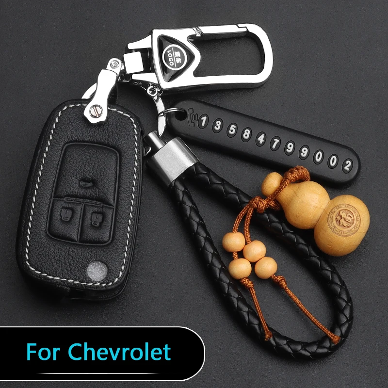 

Роскошный кожаный чехол для автомобильных ключей для Chevrolet кавалер Malibuxl Orlando Equinox из цинкового сплава, оригинальный защитный чехол для ключе...