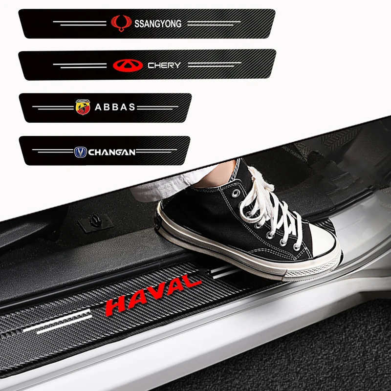 

4pcs Car Door Sill Plate Decor Carbon Fiber Stickers for BMW E92 36 60 90 46 39 70 71 F10 20 30 01 02 87 X1 M3 Accessories