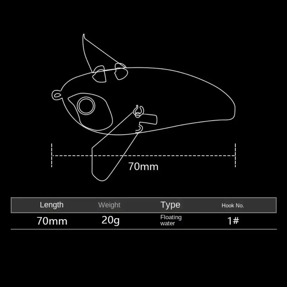 2024 70 мм 20 г пропеллер Warbler приманка вращающийся хвост плавающая поверхность окунь