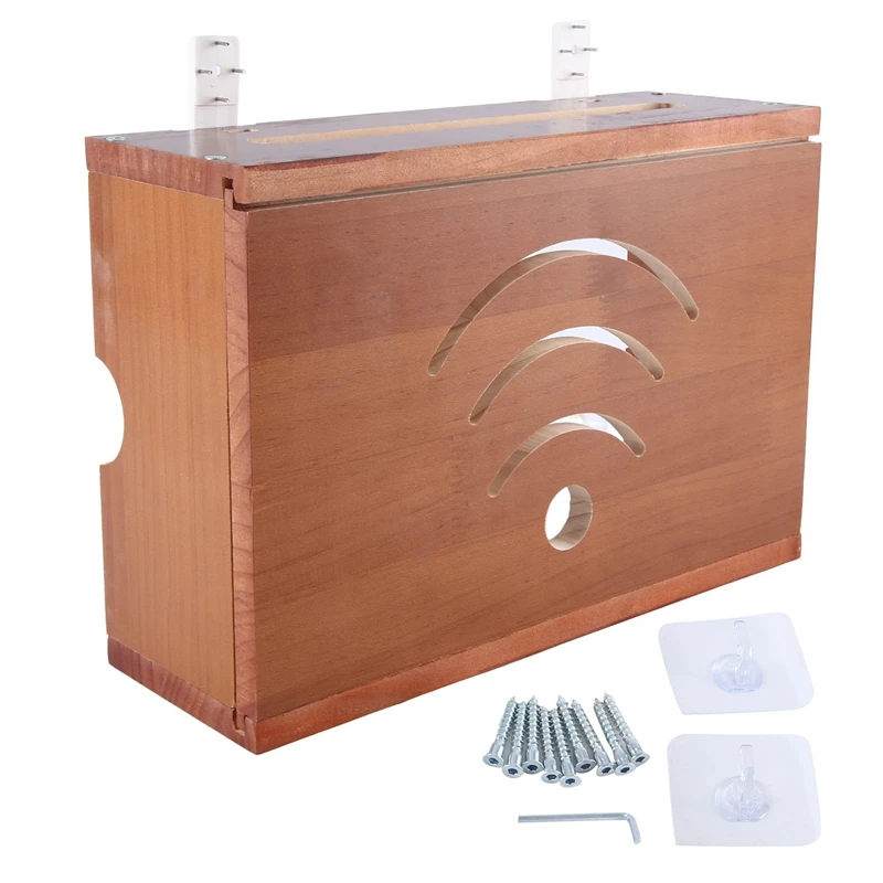

1 PCS Router Rack Living Room Wall-Mounted Wifi Storage Box TV Plug-In Shielding Box